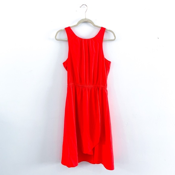 Athleta Dresses & Skirts - Athleta Martinique Neon Coral Tassel Wrap Dress